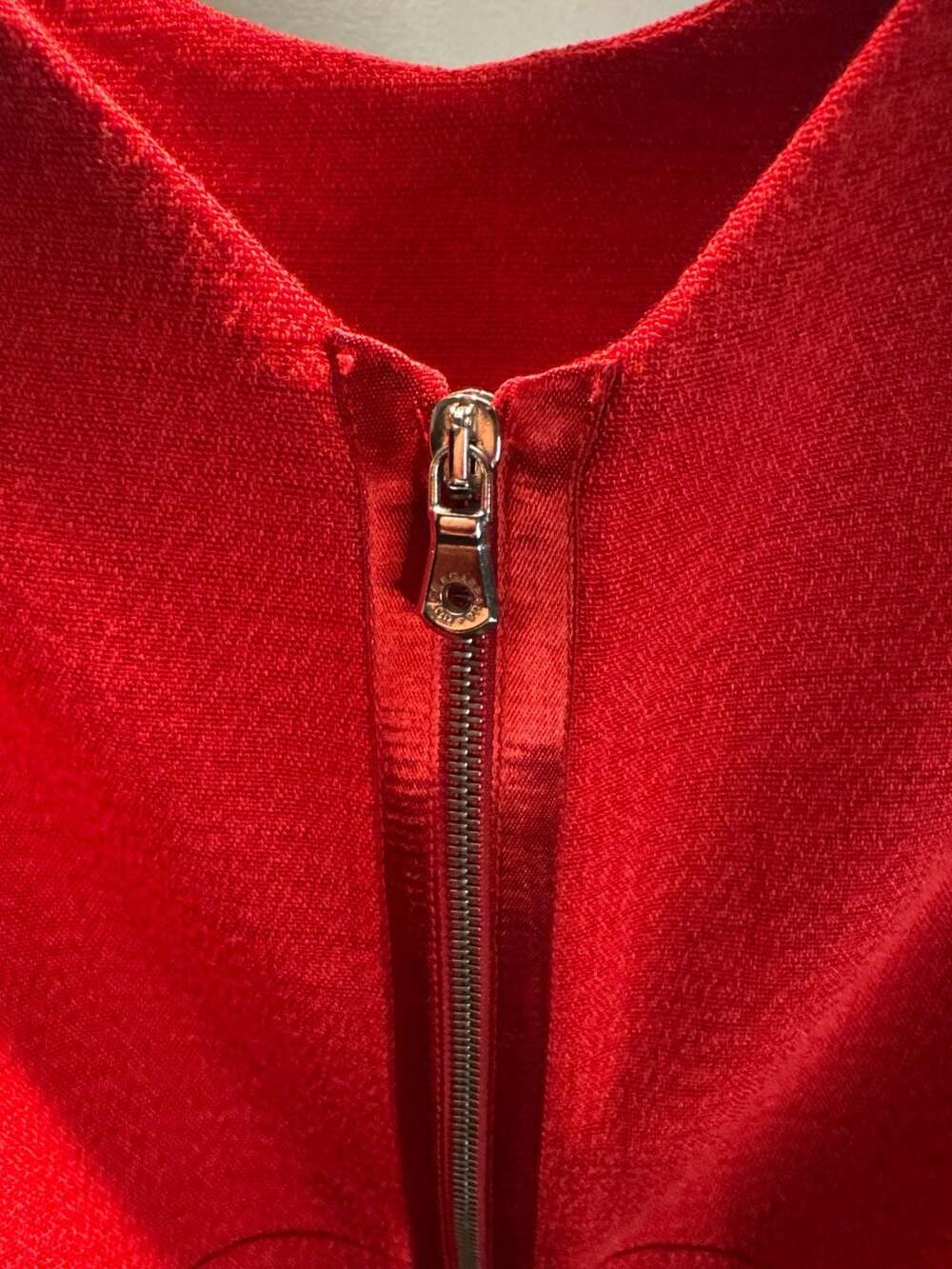 Dolce & Gabbana Red Textured Virgin Wool Sleeveless Sheath Dress Size 40 - Picture 3 of 4